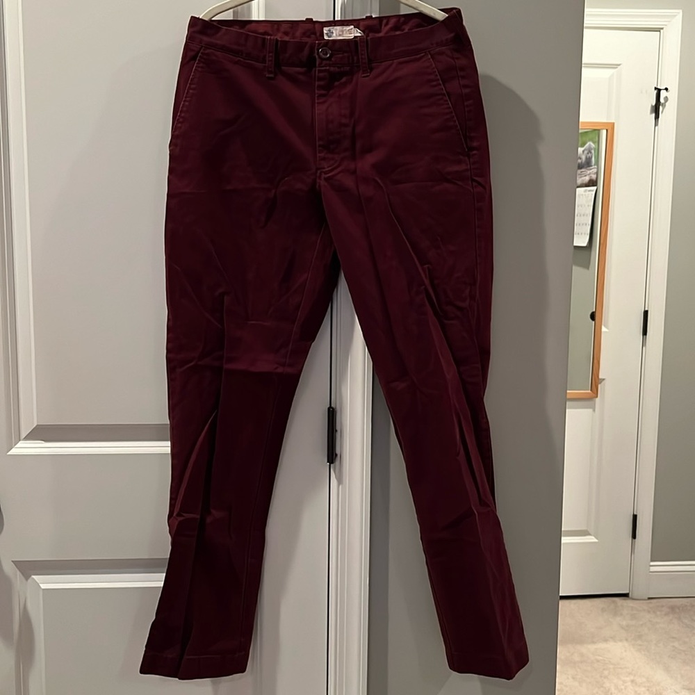 Men’s J. Crew Chinos in Dark Red